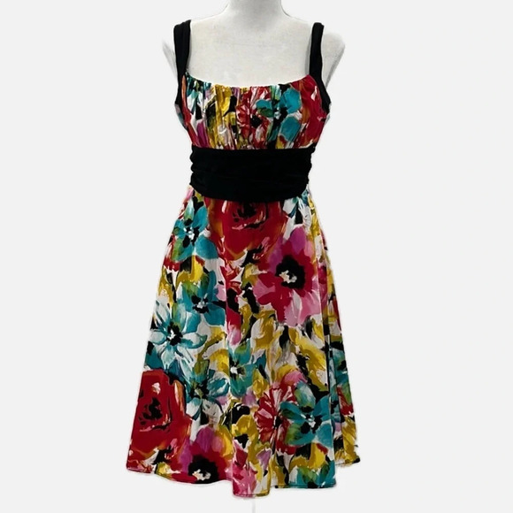 B. Smart Abstract Floral Sundress - Size 14 (see measurements) - Picture 1 of 6